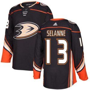 Herren Anaheim Ducks Eishockey Trikot Teemu Selanne #13 Schwarz Heim Authentic Stitched